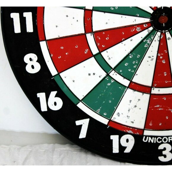 Sportcraft Unicorn Dart Board 2 Sided 17" Diameter Metal Center Ring 1/2" Thick - Picture 6 of 12
